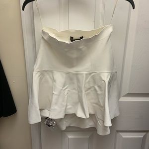 BCBG MaxAzria high low skater skirt in white